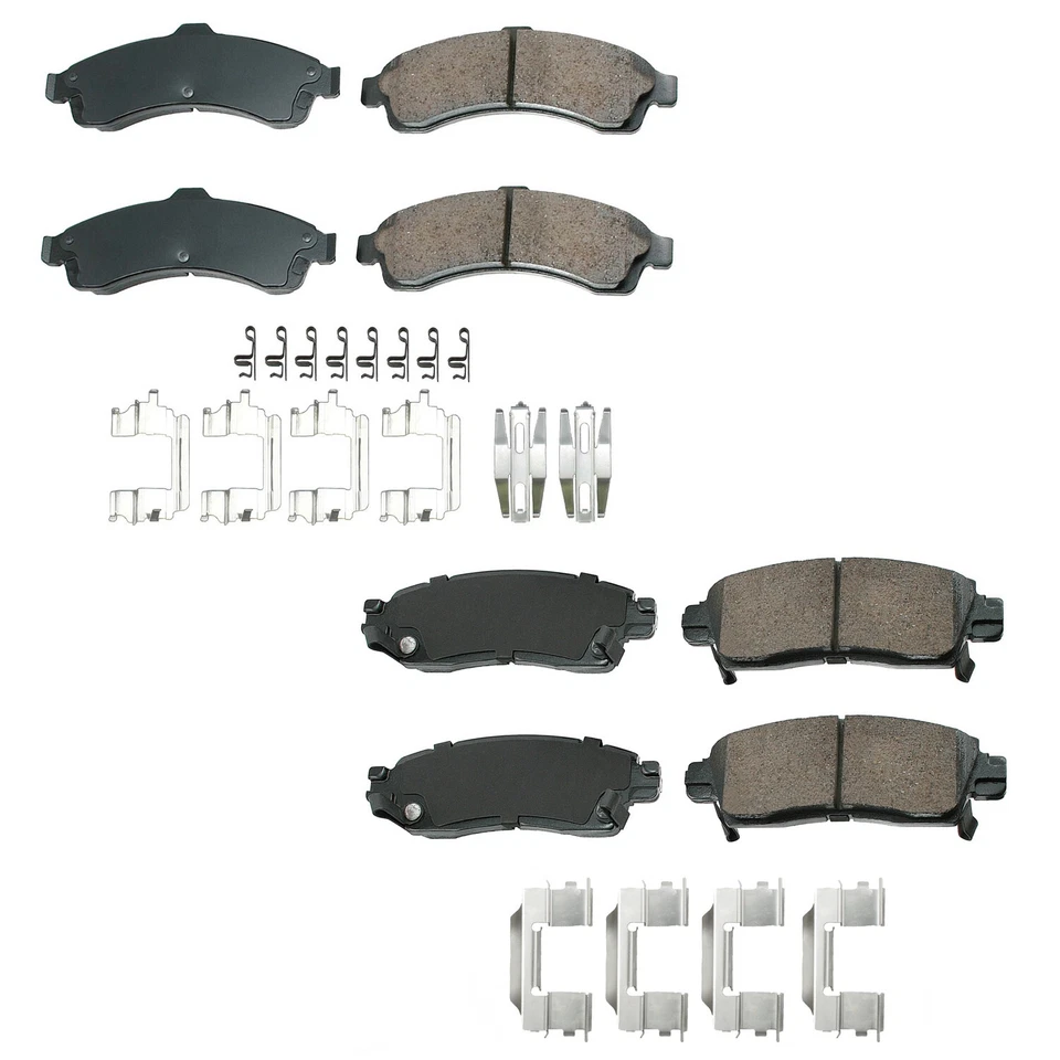 Kit de pastilhas de freio dianteiras traseiras de cerâmica Akebono ProACT para Buick Chevy GMC Isuzu Saab - Imagem 1 de 1