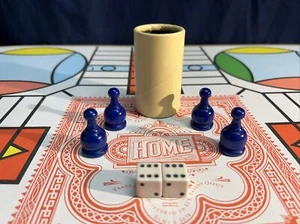 Parcheesi 1989 Replacement Pieces Blue Tokens, Dice, Dice Cup.     DD4 - Picture 1 of 4