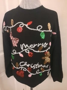 NEW LOOK CHRISTMAS JUMPER,SEQUIN DETAIL , SMALL - Picture 1 of 1