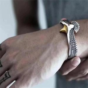 Manschette Armband Adler Silber Geschenk Sterling Armreif Herren Herren Sterlingsilber - Bild 1 von 14