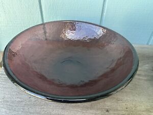 Gorgeous 11.25" Lavender Serving Bowl "Fire and Light" Recycled Glass Made in CA