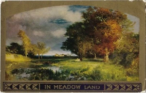 Postcard In Meadow Land New York Rural Countryside Trees Cows Unposted  - Imagen 1 de 2