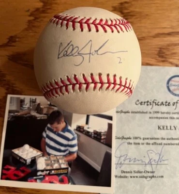 Kelly Johnson Autografiado Firmado Rawlings OML Béisbol SIDSGRAPHS CERTIFICADO DE AUTENTICIDAD Foto 1 de 4