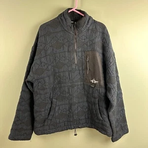 18 East Quarter Zip Pullover Quilted XL Blue Black Streetwear Hype 100% Cotton - Picture 1 of 13