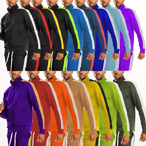 Mens Single Stripe Zip Up Track Jacket Side Stripe Activewear Active Jacket - Picture 1 of 52