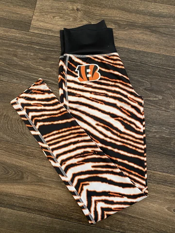 NFL Team Apparel Cincinnati Bengals Leggings/Pants Striped Womens Size Small Cover