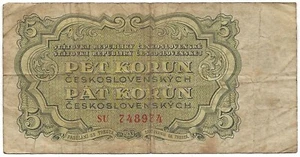 Czechoslovakia - Bank Note Of 5 Korun 1953 ! P.080B - Picture 1 of 2