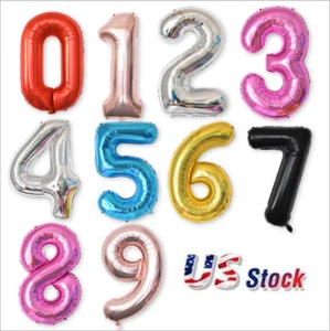 40in Numbers 16in Letter HAPPY BIRTHDAY Foil Balloon Banners Party Decoration - Picture 1 of 16