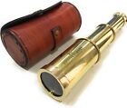 Solid Brass Handheld Telescope 6" - Nautical Pirate Spy Glass with Free case