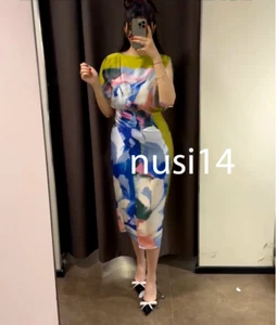 ZARA NEW WOMAN SS25 ASYMMETRIC PRINTED MIDI DRESS MULTICOLOR XS-L 2901/253/330 - Picture 1 of 4
