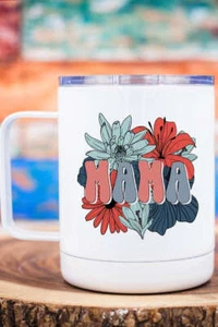 Mama Patriotic Floral Travel Mug Tasse - Bild 1 von 2