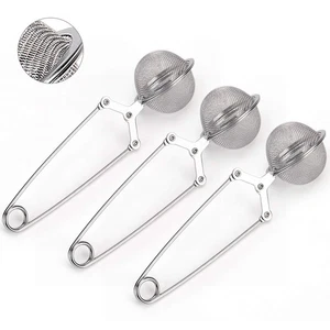 Snap Ball Tea Strainer, 3 Pack Premium Stainless Steel Tea Infuser Handle New - Picture 1 of 7