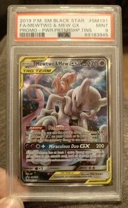 2019 Pokemon SM Black Star Promo #SM191 Full Art / Mewtwo & Mew GX PSA 9 - Bild 1 von 2