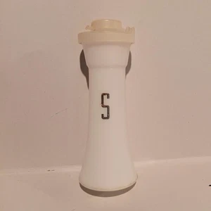 Vintage Tupperware Mini Hourglass Shaker-Salt Only-White-Gold -Flip Top-831 - Picture 1 of 8