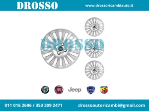 735501291 KIT 4PZ. COPRICERCHIO ORIGINALE COPPA RUOTA 15" FIAT GRANDE PUNTO EVO - Picture 1 of 7