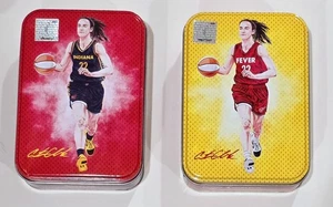 Caitlin Clark 2024 Indiana Fever Red & Yellow Rookie Collectors Tin x2 (EMPTY)  - Picture 1 of 8