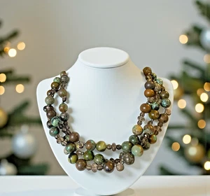 NEW Jay King DTR 925 Sterling 3-Strand Turquoise & Smoky Quartz Necklace - Picture 1 of 8