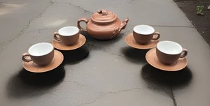 Exquisit* Yixing Collection Teekanne Zisha lila sand mit 4 Tassen & Untertassen 60er Jahre - Bild 1 von 24