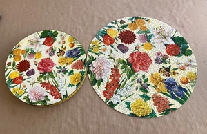 Vtg 1970 Springbok Puzzle, Garden Flowers, 500pc Maynard Reece Round Jigsaw - Picture 1 of 14