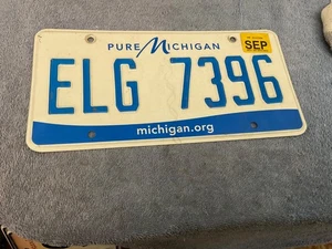 Michigan License Plate ELG 7396 "Pure Michigan" September 2022 - Picture 1 of 1