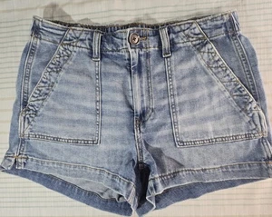 Aerie Damenshorts S/P blau Jeans Booty abgenutzt elastischer Bund 2,5 Zoll Schrittlänge - Bild 1 von 5