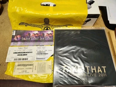 Take That Progress Live 2011 Tour Program, Bag And Misc Tickets - Image 1 of 4