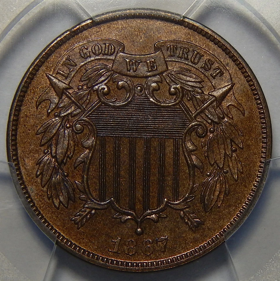 1867 PCGS/CAC PR64BN TWO-CENT PIECE - Image 1 of 4