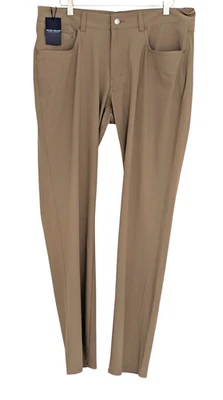Peter Millar Bingham Performance Pantalones 35x32 Caqui Tostado 5 Bolsillos Golf Foto 1 de 4