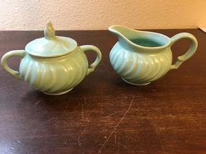 Franciscan Ware Coronado Aqua Blue Matte Swirl Sugar & Creamer Set - Picture 1 of 14