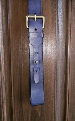 Linea Pelle Leather Belt Blueish Leather Approx. 34-36" Waist Gold Toned Buckle - Image 1 of 4