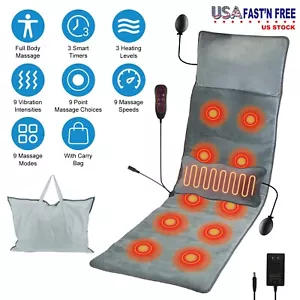 Neck Back Massager Heating Pad Full Body Massage Mat with Lumbar Support Pillow - Picture 1 of 18