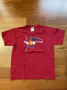 Keystone Colorado Kids 8-10 Youth Medium T-shirt Ski Powder Ariel EUC - Picture 1 of 8