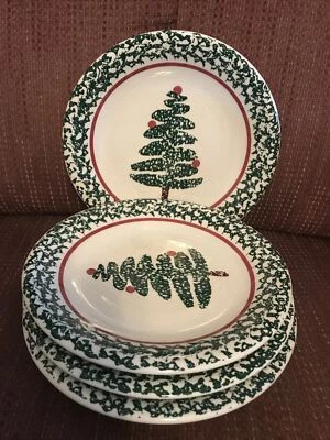 Furio ÁRBOL DE NAVIDAD Juego de platos de ensalada de 4, 7 3/4", vacaciones, La Primula, Italia Foto 1 de 3
