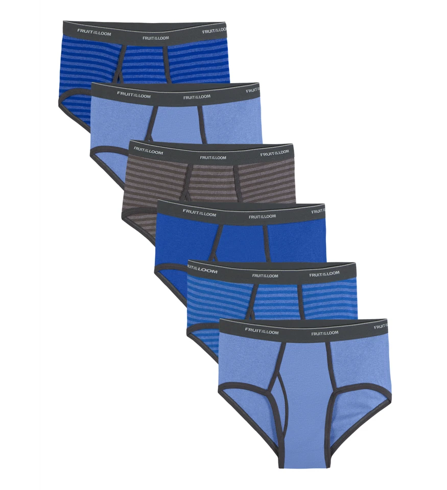 Paquete de 6 calzoncillos de moda Fruit Of The Loom a rayas/sólidos para hombre FTL-6P4619.EbayUS Foto 1 de 1