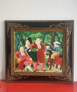 After Fernando Botero “Lefty & Gang” Ornately Framed Iconic Canvas Reproduction - Picture 1 of 7