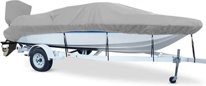 600D Waterproof Boat Cover with Motor Cover 17-19 Ft Fits Bass Boat, V-Hull Boat - Picture 1 of 7