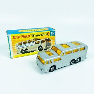 Matchbox SUPERFAST No. 66 Greyhound Coach Bus Silver w/ GOOD Box