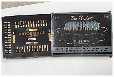 Vtg 1946 Pocket Autobridge Worlds Famous Solitaire Bridge Game Learn or Improve - Image 1 of 4