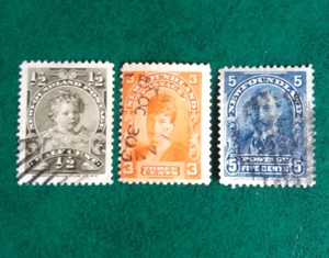 1897/1918-Terranova(Canada)-3 valori usati-Effigi di reali.-------- - Foto 1 di 1