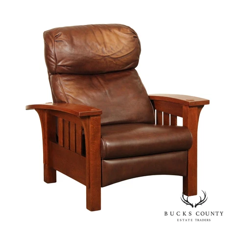 Stickley Mission Collection Oak Bow Arm Reclining Chair Cover