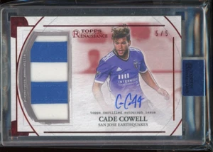 2022 Topps Renaissance MLS Cade Cowell On Card Auto RUBY #5/5 San Jose - Picture 1 of 2