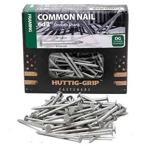 Huttig Grip 6d Framing Common Nail 2 in HGN6OGC1 Galvanized 1 lb 167 Nails - Picture 1 of 7