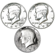 1978 P D S  Kennedy Half Dollar Year Set Proof & BU US 3 Coin Lot