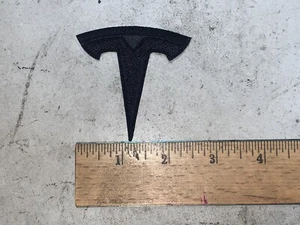 Custom Made Embroidered Blackout Tesla Patch Iron on or Sew On - Picture 1 of 2