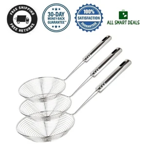 Pascos Pascones De Cocina Con Mango Cucharon Colador Acero Inoxidable Juego 3 - Foto 1 di 12