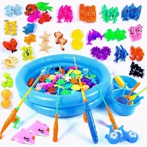 70PCS Magnetic Fishing Bath Toys Game Set Swimming Fish Toys for Bathtub Water T - Picture 1 of 7