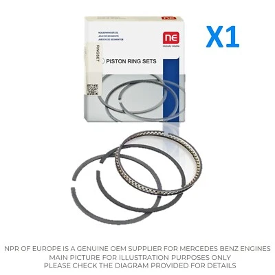 PISTON RINGS FOR RENAULT MEGANE F4R F4P 1.8L 2.0L 16V STANDARD 82.70MM 1 CYL SET - Image 1 of 4