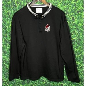 Georgia Bulldogs UGA Dawgs Champion Long Sleeve Pullover Snap Shirt Men’s Large - Picture 1 of 5