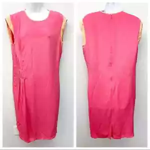 Magaschoni NY Colorblock Coral Sleeveless Dress Size 14 - Picture 1 of 12