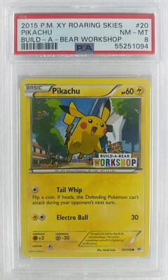 2015 P.M. XY Roaring Skies Pikachu #20 Build A  Bear Workshop PSA 8 NM/MT - Image 1 of 3